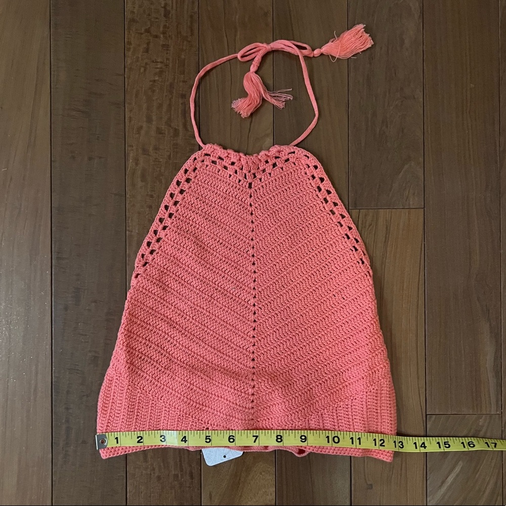 Intimately Free People Know Better Knit Halter Crop Top Watermelon L - Picture 7 of 12